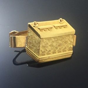 Vintage Gold Tone Car Automotive Battery Tie Clip